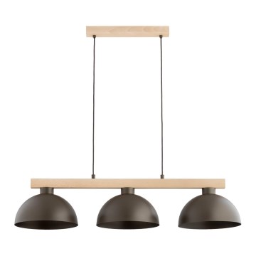 Pendellampa med kabel VERTA 3xE27/15W/230V brun/beige