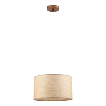 Pendellampa med sladd AIDA 1xE27/15W/230V Ø 35 cm ek/raffia