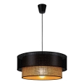 Pendellampa med sladd BORHO 1xE27/60W/230V Ø 40 cm svart/jute