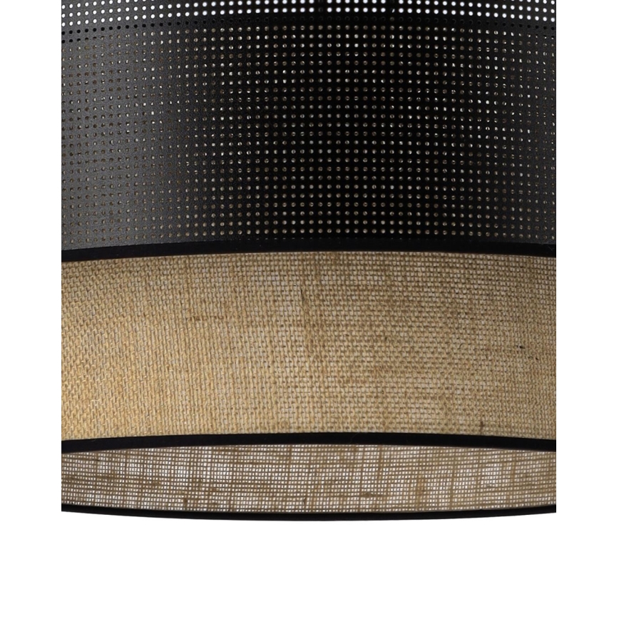 Pendellampa med sladd BORHO 1xE27/60W/230V Ø 40 cm svart/jute