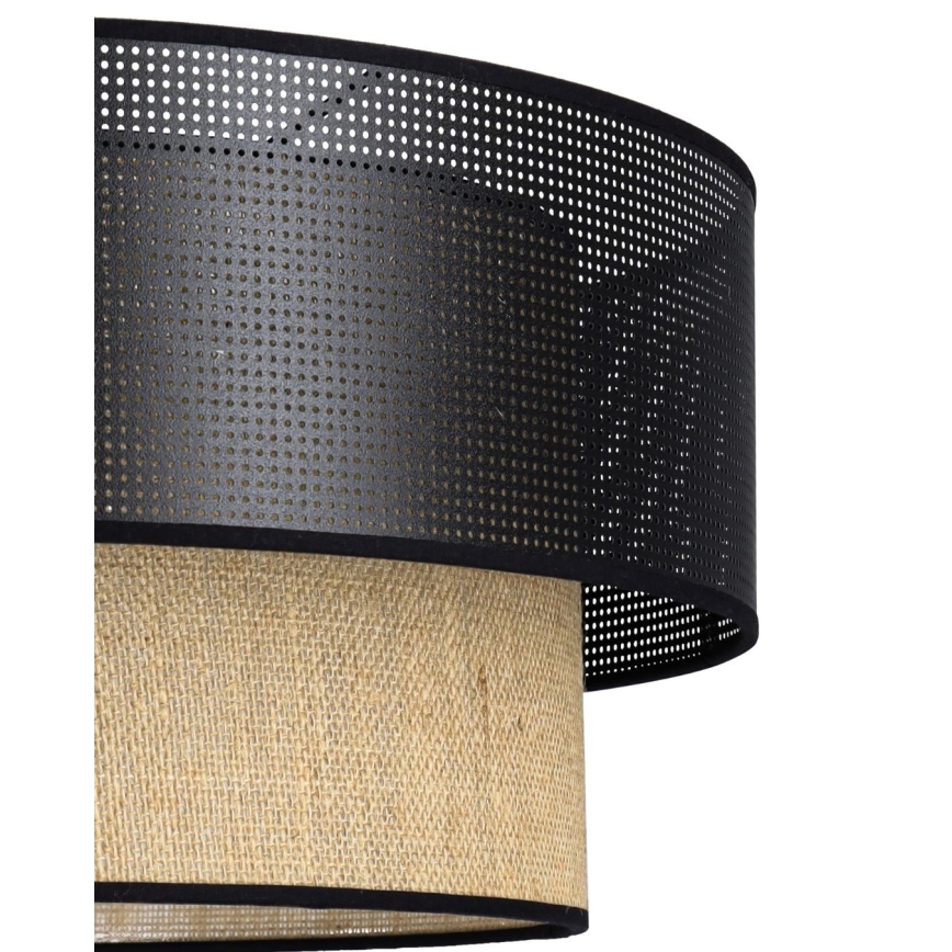 Pendellampa med sladd BORHO 1xE27/60W/230V Ø 40 cm svart/jute
