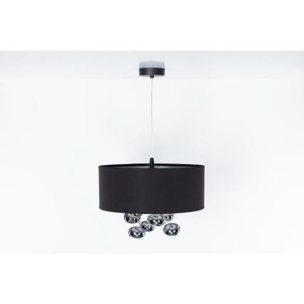 Pendellampa med sladd BUBBLE 1xE27/60W/230V Ø 50 cm svart