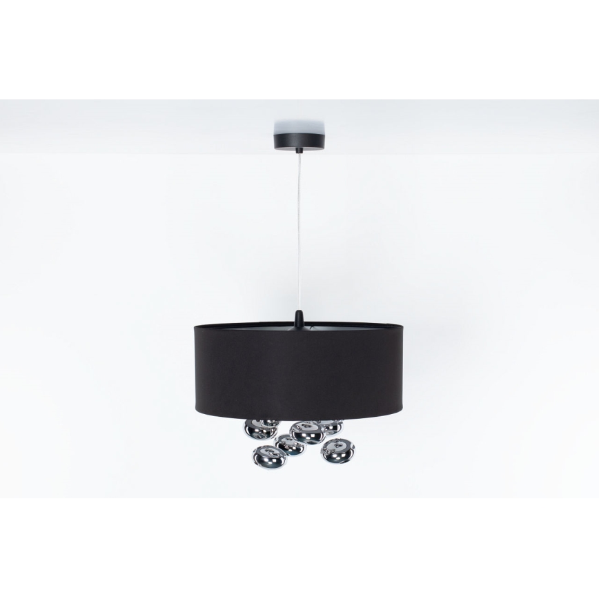 Pendellampa med sladd BUBBLE 1xE27/60W/230V Ø 50 cm svart
