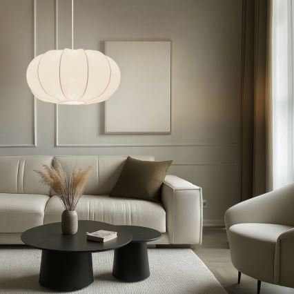 Pendellampa med sladd CAFEE 1xE27/40W/230V Ø 52 cm vit