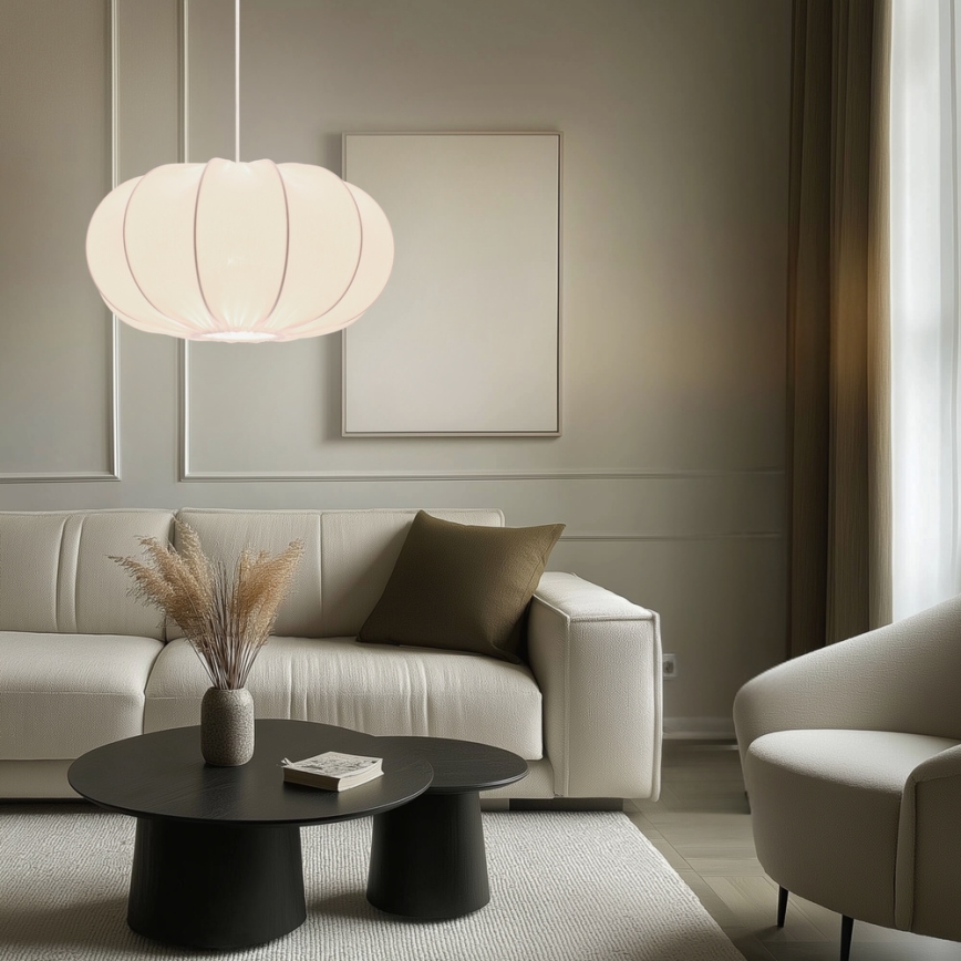 Pendellampa med sladd CAFEE 1xE27/40W/230V Ø 52 cm vit