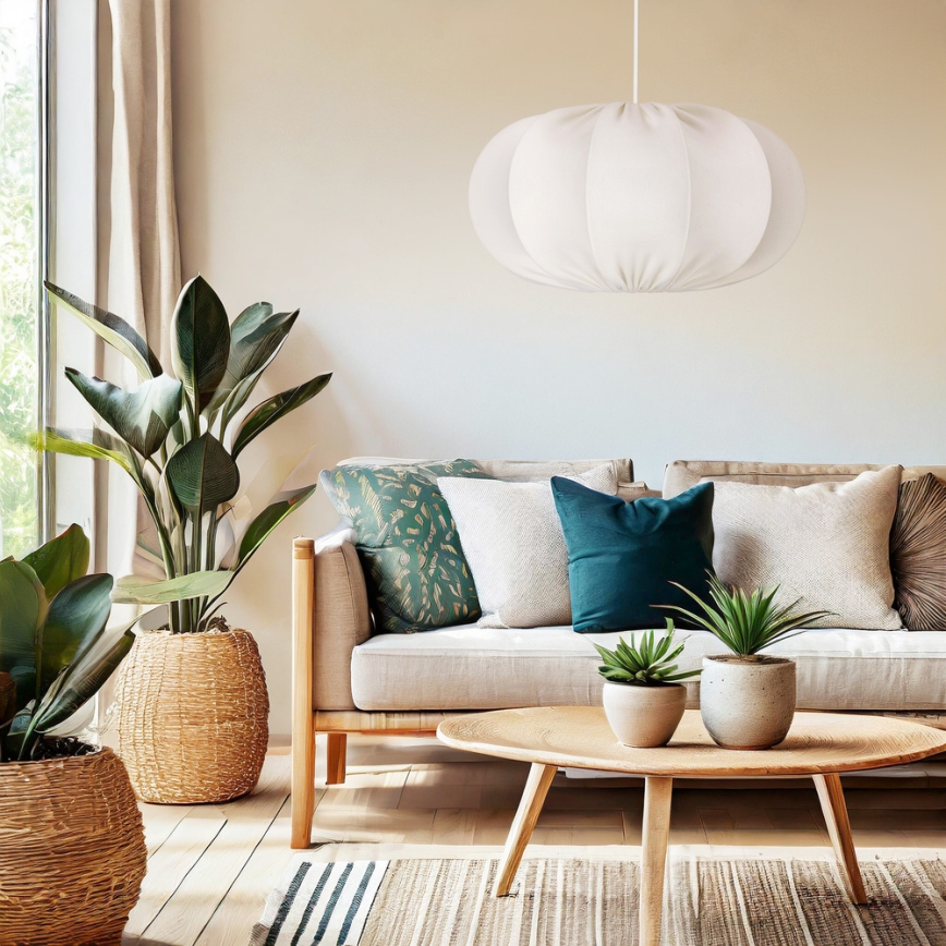 Pendellampa med sladd CAFEE 1xE27/40W/230V Ø 52 cm vit