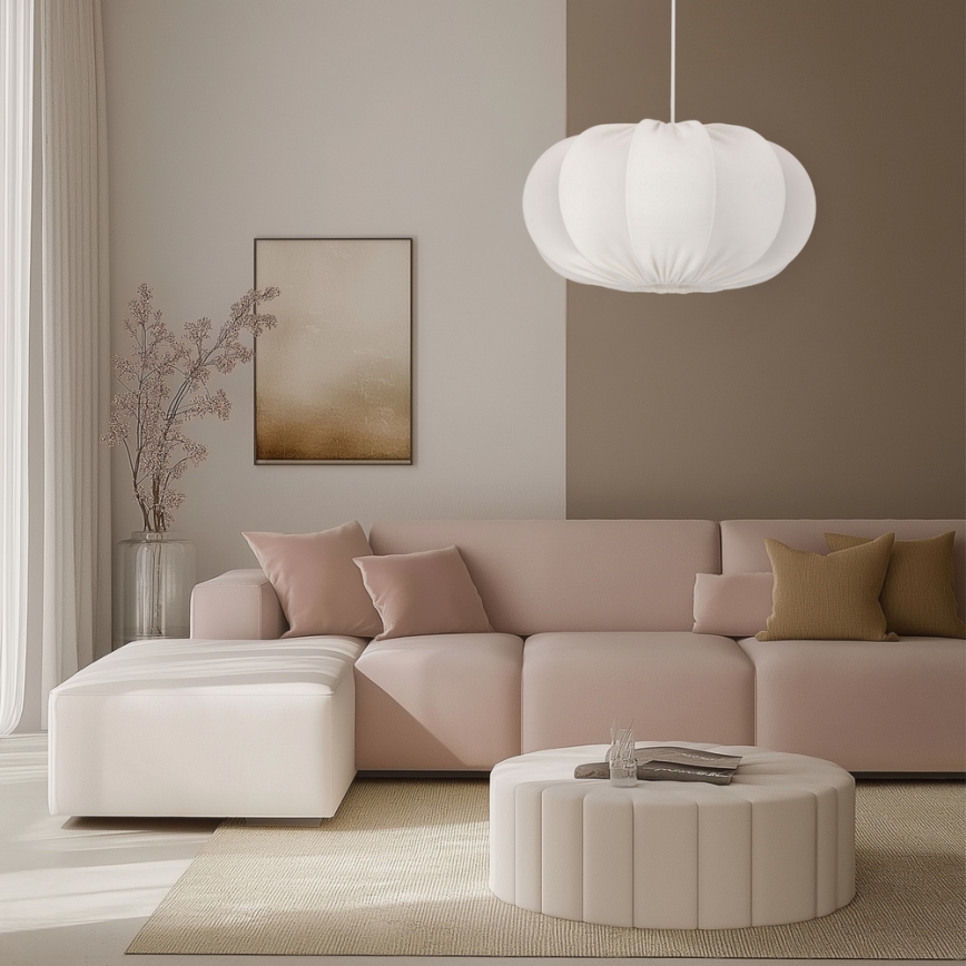 Pendellampa med sladd CAFEE 1xE27/40W/230V Ø 52 cm vit