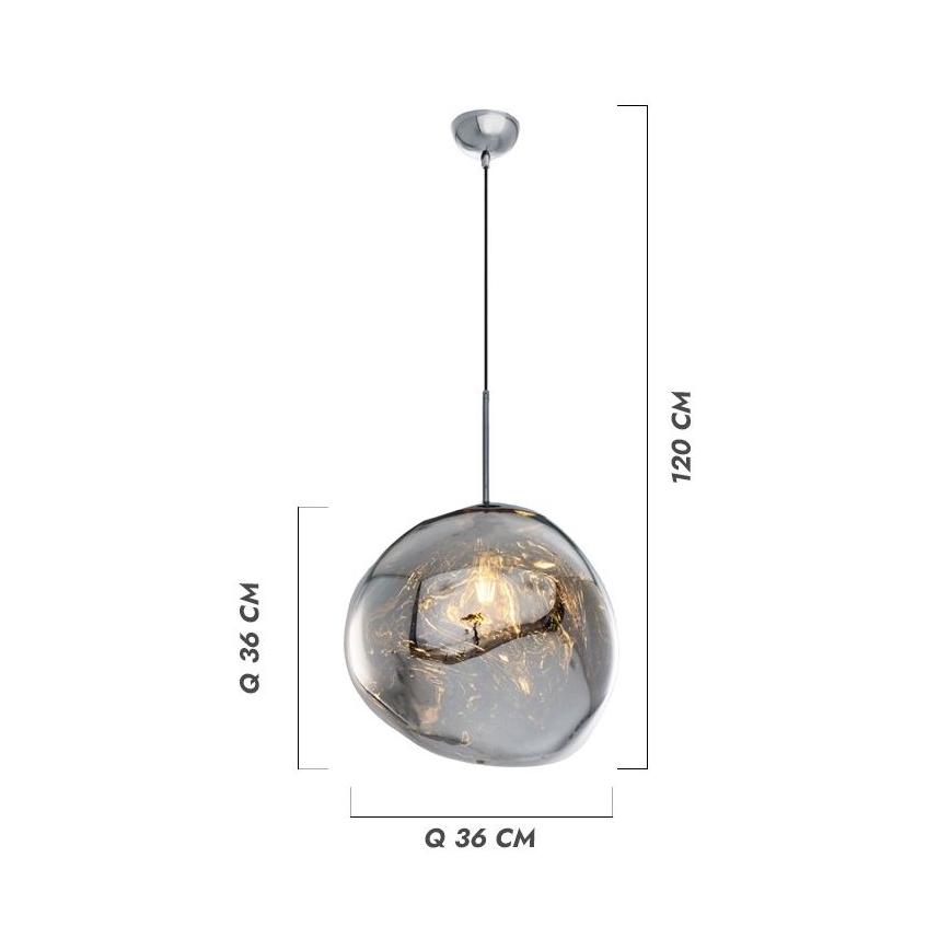 Pendellampa med sladd CRUMPLED 1xE27/24W/230V Ø 26 cm kopparfärgad