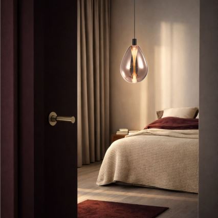 Pendellampa med sladd DENSO 1xGU10/10W/230V Ø 30 cm koppar/svart