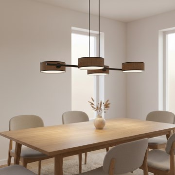 Pendellampa med sladd DRUMZ 4xE14/10W/230V brun