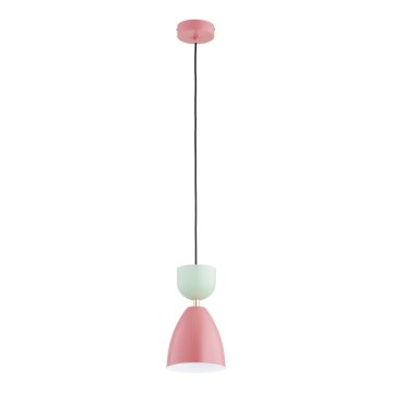 Pendellampa med sladd ENTORI 1xE27/15W/230V rosa/mintgrön