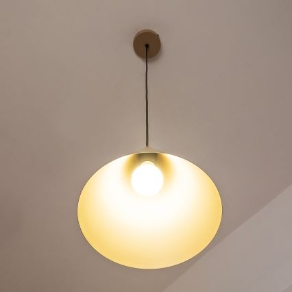 Pendellampa med sladd ETNA II 1xE27/15W/230V Ø 25 cm beige