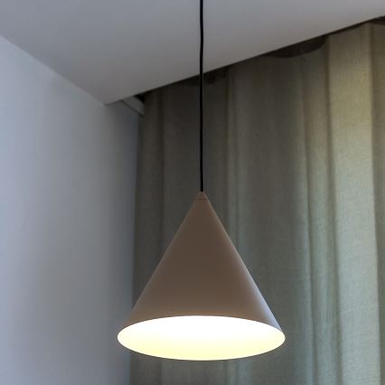 Pendellampa med sladd ETNA II 1xE27/15W/230V Ø 25 cm beige