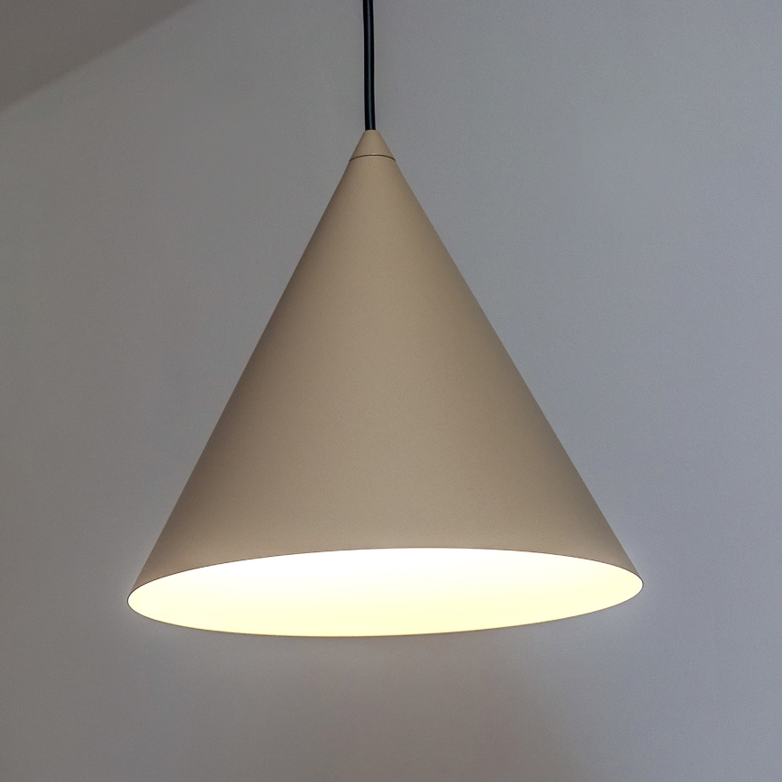 Pendellampa med sladd ETNA II 1xE27/15W/230V Ø 25 cm beige