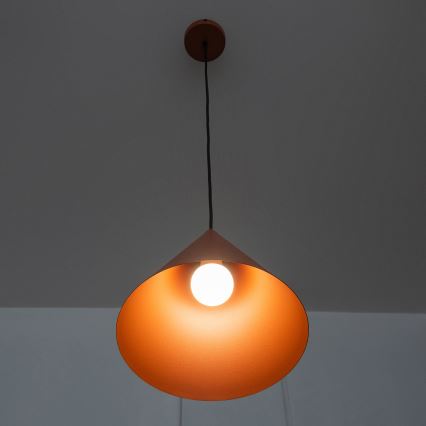 Pendellampa med sladd ETNA II 1xE27/15W/230V Ø 25 cm orange