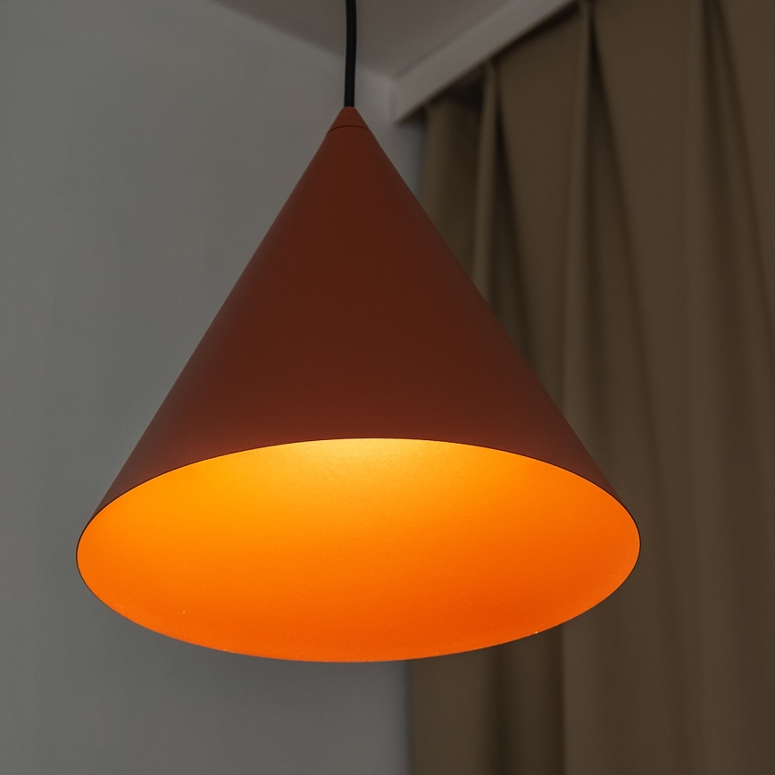 Pendellampa med sladd ETNA II 1xE27/15W/230V Ø 25 cm orange