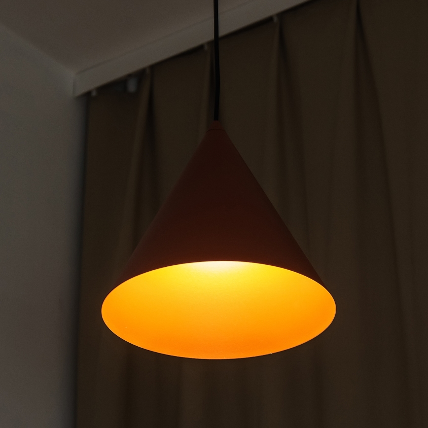 Pendellampa med sladd ETNA II 1xE27/15W/230V Ø 25 cm orange