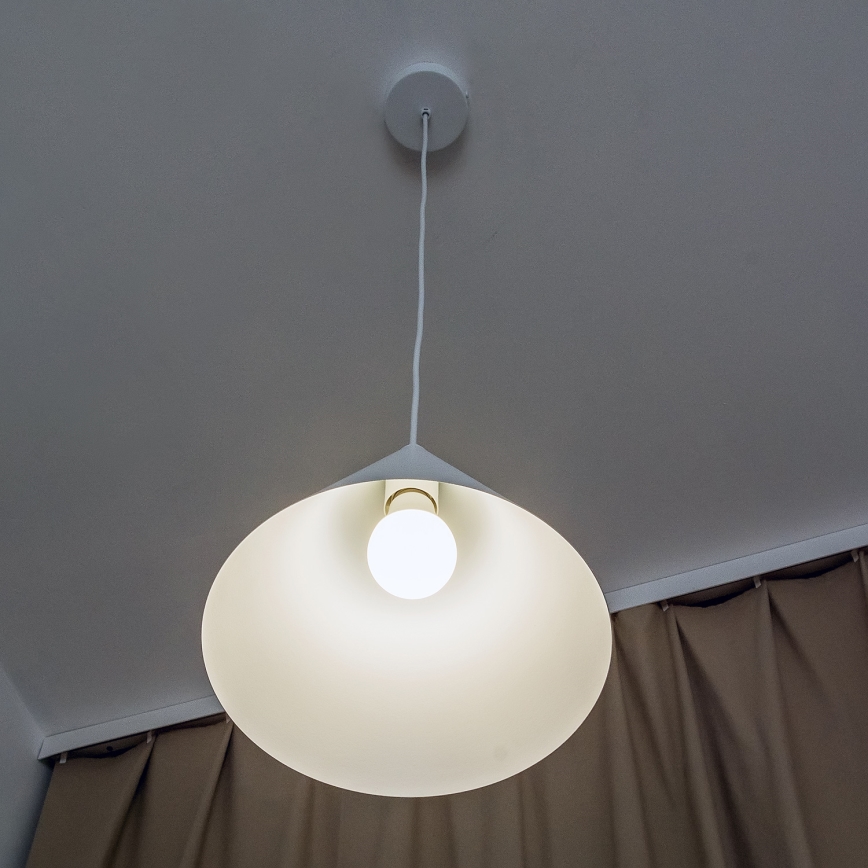 Pendellampa med sladd ETNA II 1xE27/15W/230V Ø 25 cm vit