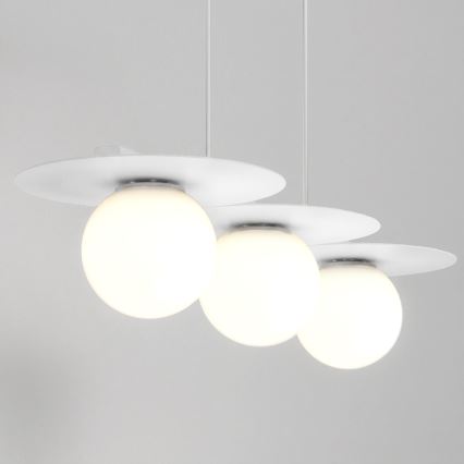 Pendellampa med sladd FLAT 3xE27/15W/230V vit