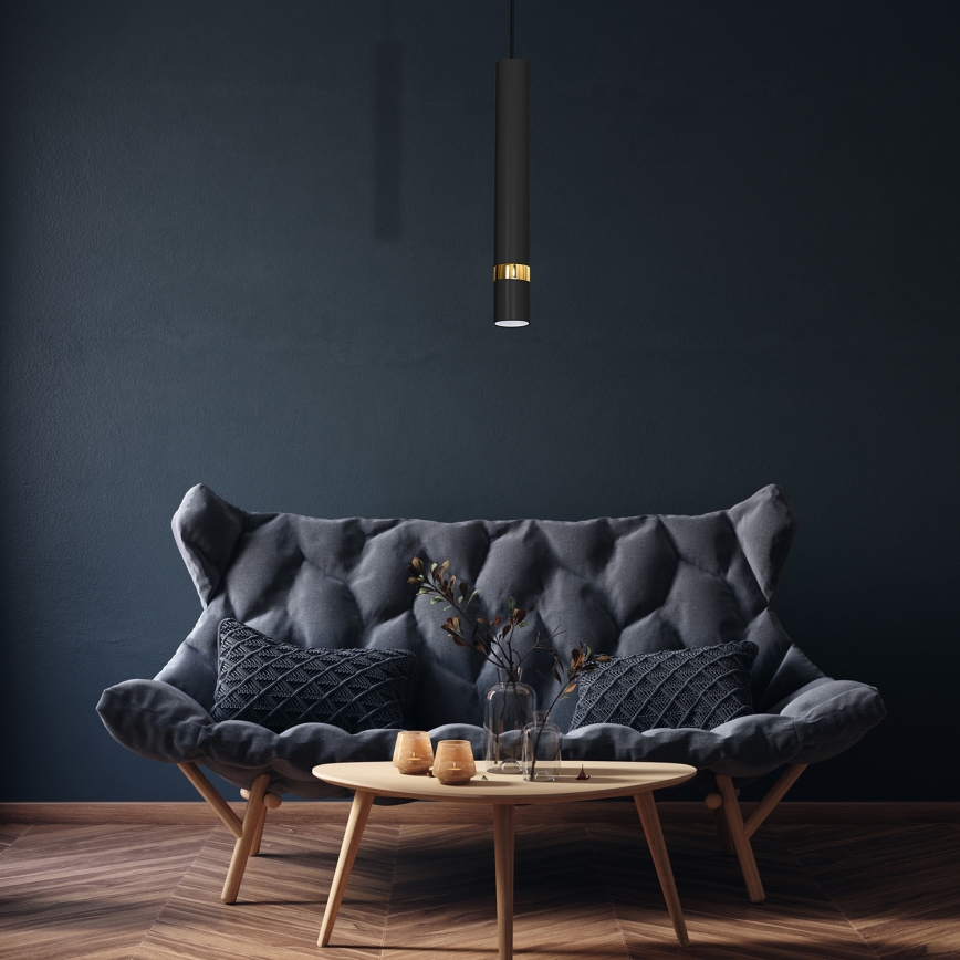 Pendellampa med sladd JOKER 1xGU10/25W/230V svart/guld