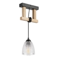 Pendellampa med sladd LEANDRA 1xE27/15W/230V ek/svart