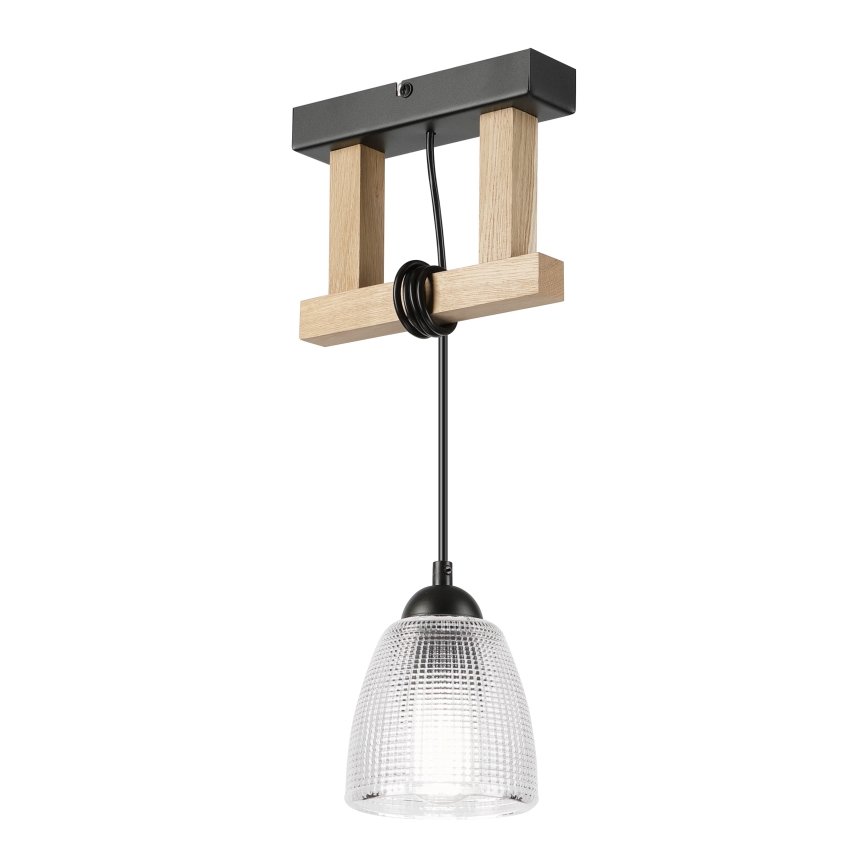 Pendellampa med sladd LEANDRA 1xE27/15W/230V ek/svart