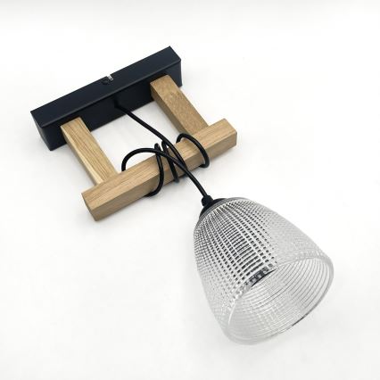 Pendellampa med sladd LEANDRA 1xE27/15W/230V ek/svart