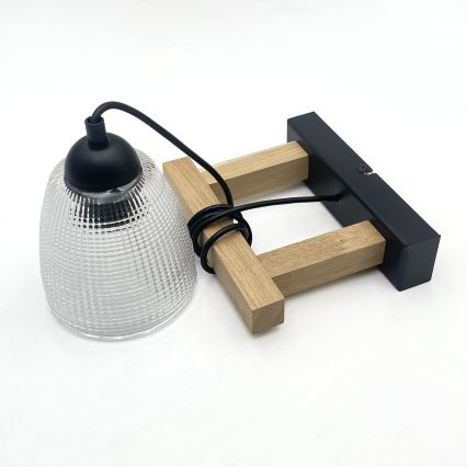 Pendellampa med sladd LEANDRA 1xE27/15W/230V ek/svart