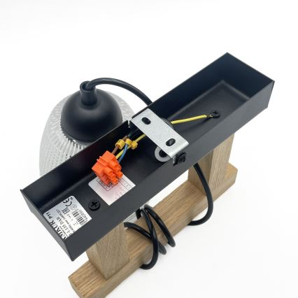Pendellampa med sladd LEANDRA 1xE27/15W/230V ek/svart