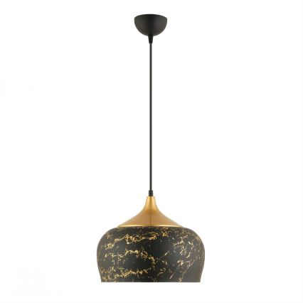 Pendellampa med sladd MONZA 1xE27/40W/230V Ø 30 cm svart/bronsfärgad