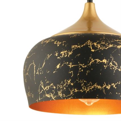 Pendellampa med sladd MONZA 1xE27/40W/230V Ø 30 cm svart/bronsfärgad