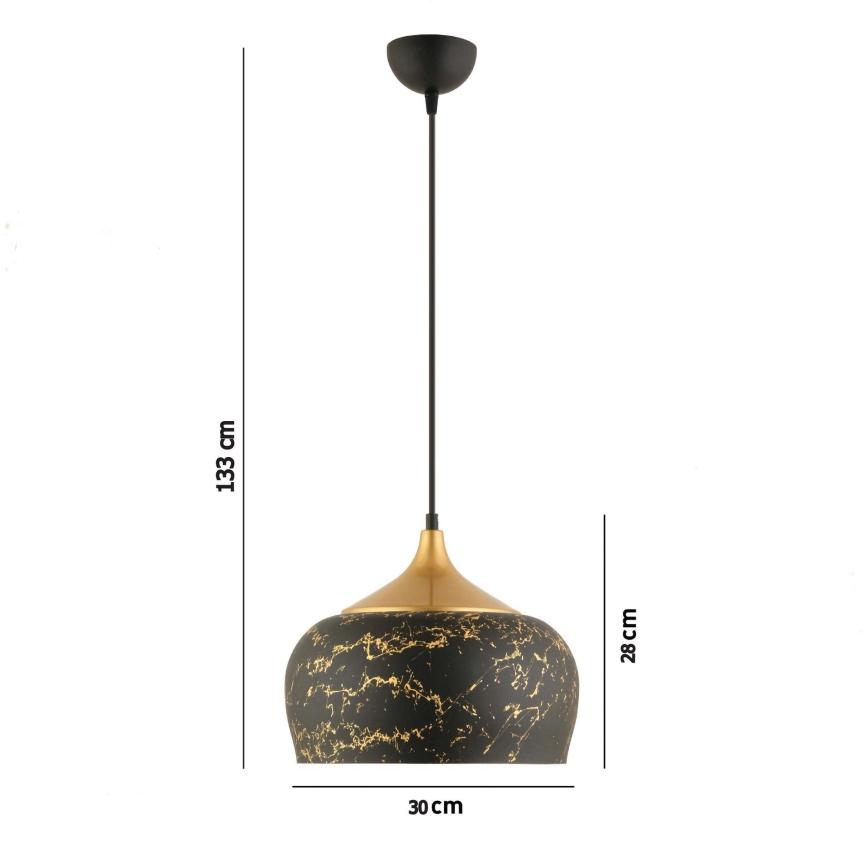 Pendellampa med sladd MONZA 1xE27/40W/230V Ø 30 cm svart/bronsfärgad