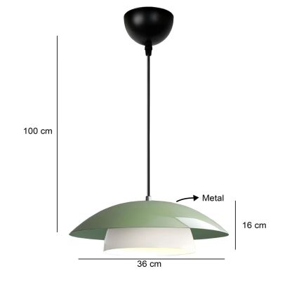 Pendellampa med sladd MOONLIGH 1xE27/40W/230V grön