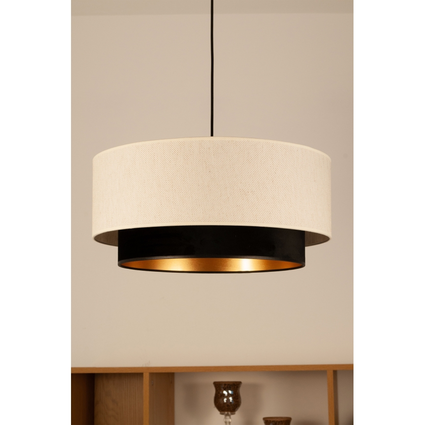 Pendellampa med sladd NATIA 1xE27/60W/230V Ø 45 cm vit/svart