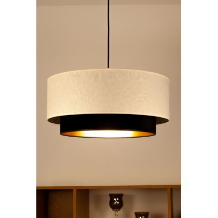 Pendellampa med sladd NATIA 1xE27/60W/230V Ø 45 cm vit/svart