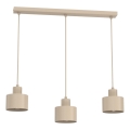 Pendellampa med sladd PARKLA 3xE27/15W/230V beige