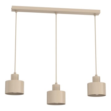Pendellampa med sladd PARKLA 3xE27/15W/230V beige