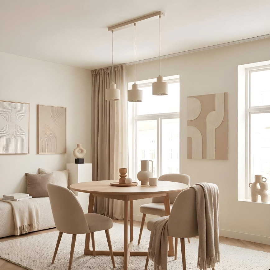 Pendellampa med sladd PARKLA 3xE27/15W/230V beige