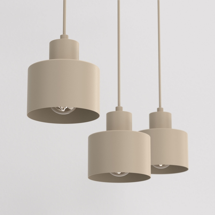 Pendellampa med sladd PARKLA 3xE27/15W/230V beige