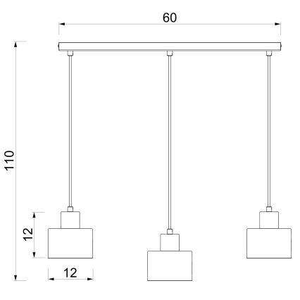 Pendellampa med sladd PARKLA 3xE27/15W/230V beige