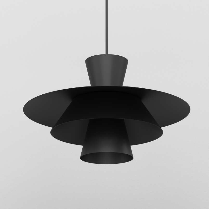 Pendellampa med sladd PLATO 1xE27/15W/230V svart