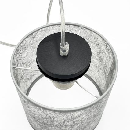 Pendellampa med sladd ROSA 1xE27/60W/230V svart/grå