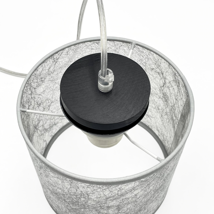 Pendellampa med sladd ROSA 1xE27/60W/230V svart/grå