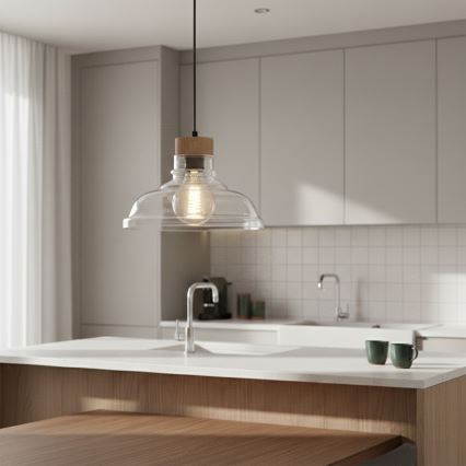 Pendellampa med sladd SINGLE 1xE27/60W/230V Ø 28 cm ek