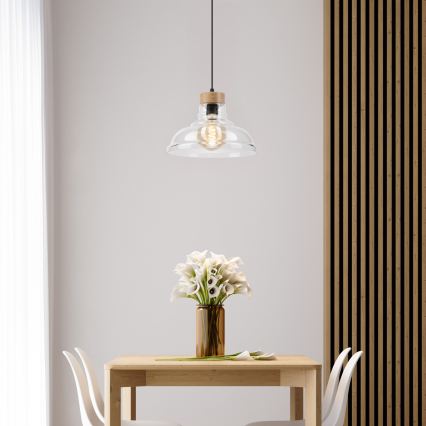 Pendellampa med sladd SINGLE 1xE27/60W/230V Ø 28 cm ek