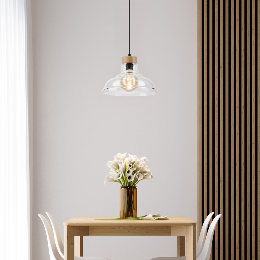 Pendellampa med sladd SINGLE 1xE27/60W/230V Ø 28 cm ek