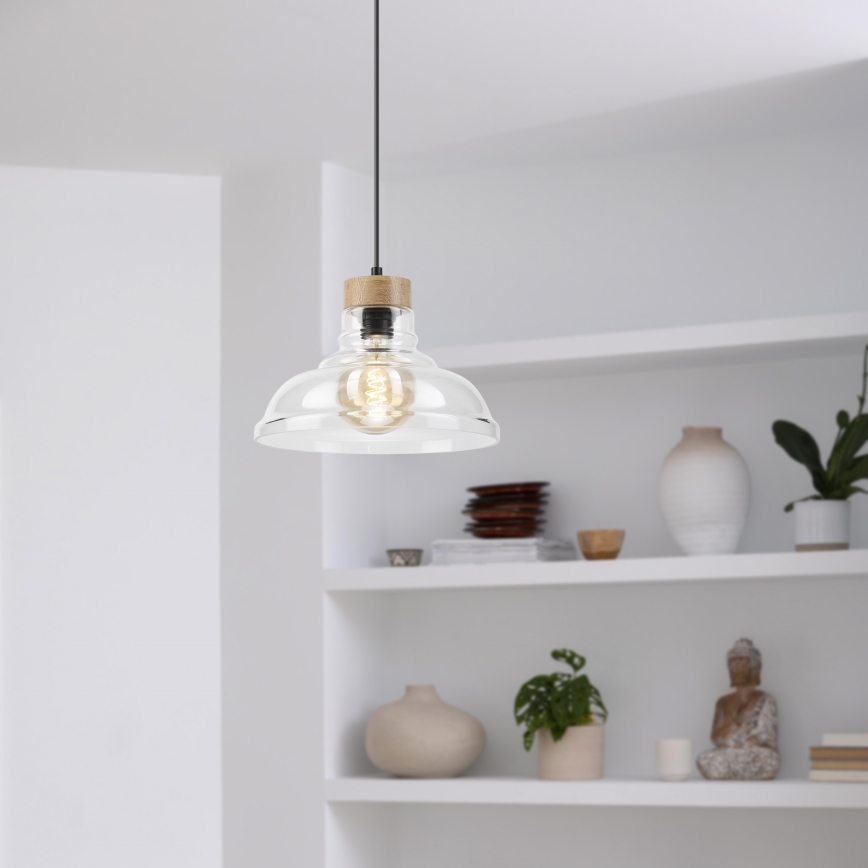 Pendellampa med sladd SINGLE 1xE27/60W/230V Ø 28 cm ek