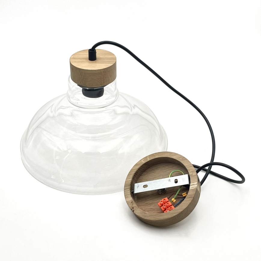 Pendellampa med sladd SINGLE 1xE27/60W/230V Ø 28 cm ek