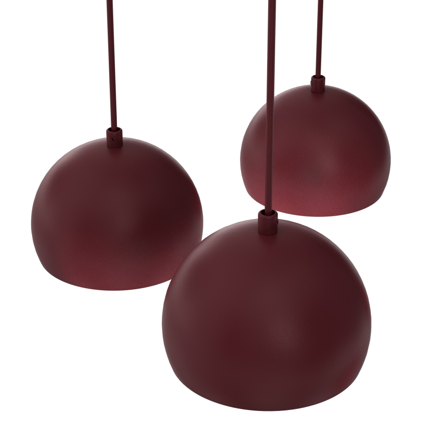 Pendellampa med sladd SOOL 5xE27/15W/230V burgundyröd