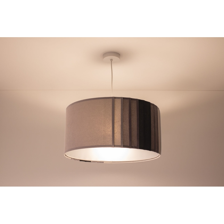 Pendellampa med sladd STRIPES 1xE27/60W/230V Ø 60 cm, grå